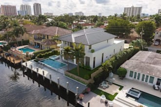 architecture photomontage for real estate, stage house render on existing site