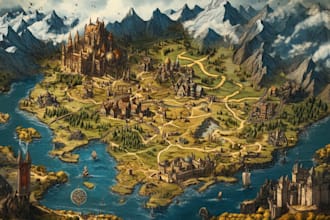 amazing custom fantasy or historic map