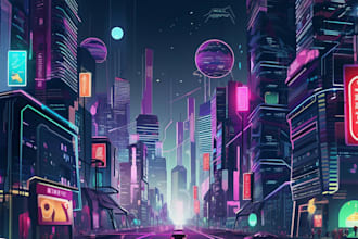 create cyberpunk scifi futuristic city