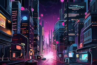 do cyberpunk city and city design