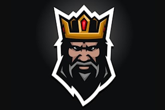 create danger smoking king mascot logo design with company