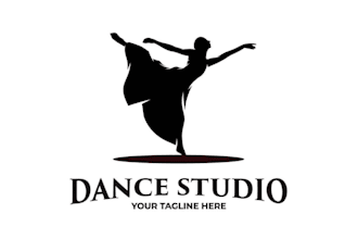make wonderful dance studio mascot logo design with business