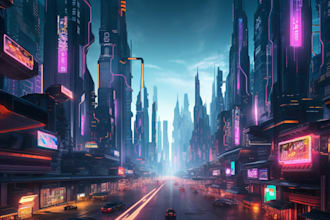 draw cyberpunk city art scifi art