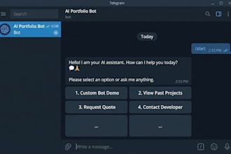 develop an advanced ai telegram chatbot for your business