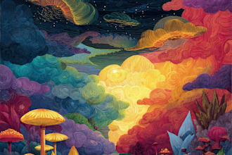 draw a surrealist or fantasy illustration