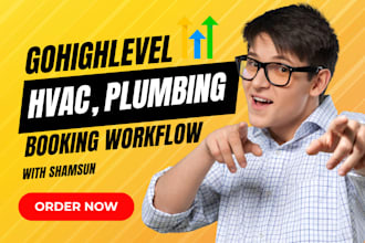 setup ghl plumber hvac electrician cleaning booking workflow automation