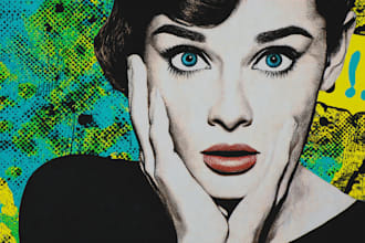 draw pop art illutration, portrait cartoon, pop art portrait