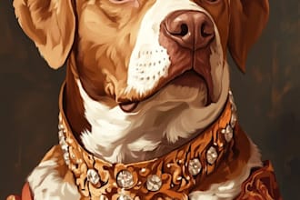 draw your cute pet into disney cartoon portrait style