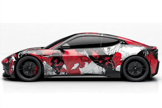 do amazing car wrap, decal, vinyl with vector illustration