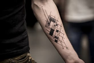 custom an abstract black tattoo design