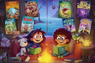design cartoon book covers and character artwork