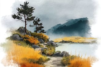 make watercolor landscape design