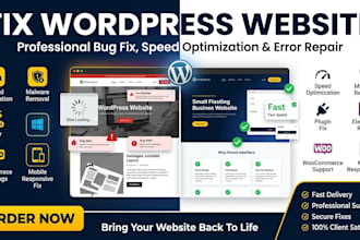 fix wordpress website bugs errors issues and speed professionally