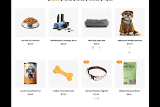 design premium shopify pet products store pet dropshipping store pet accessories