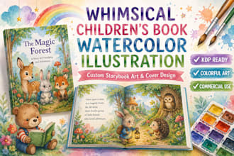 hare ilustracion en acuarela para libro infantil de cuentos fantasticos
