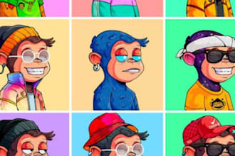 design custom nft pfp characters and avatar collections mascot nft collections