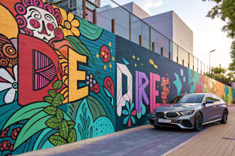 make modern graffiti wall art and creative illustration