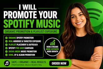 promote your spotify music with organic marketing and playlist exposure