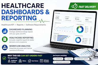 build healthcare dashboards and software requirement documents
