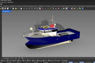 design 3d boat concept, 3d ship model, cad model catamaran boat design