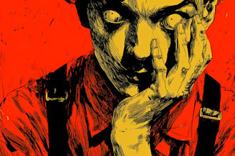 do vintage illustration, character, retro horror style art