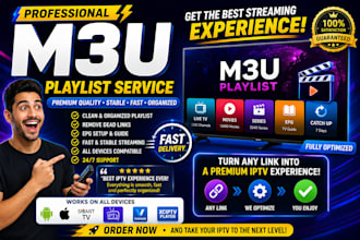 create,fix,edit,and customize professional m3uplaylists best sport streaming,ibo