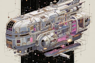 draw high quality spaceship concept