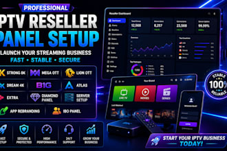 setup reseller panel, strong 8k, dream 4k,lion ott,trex,mega ott,b1g, ibo player