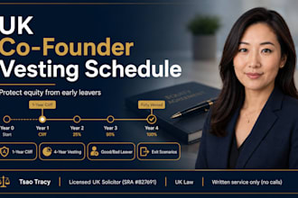create UK co founder vesting schedule clause founder leaving startup early UK