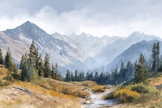 make creative watercolor landscape art