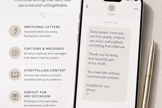 write emotional letters captions and storytelling content