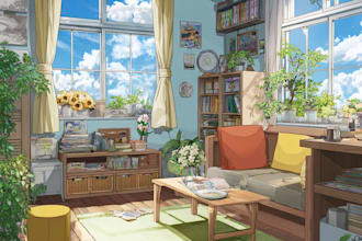 draw anime background interior, landscape for vtuber,