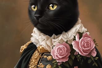 do custom pet portrait, dog portrait, cat portrait drawing