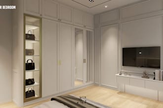 do interior 3d rendering and space planning