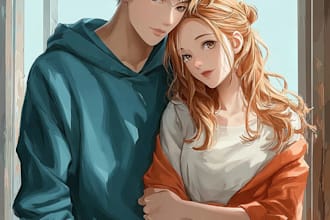 draw you an anime art style characters