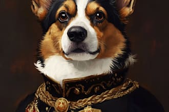 custom pet portrait, dog portrait, cat portrait