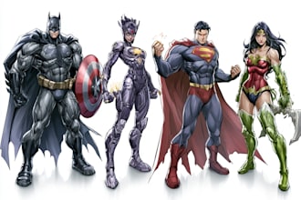 draw you a dc or marvel style comic book superhero