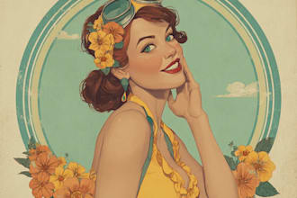 make vintage retro poster illustration