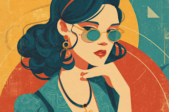 draw retro vintage style illustration