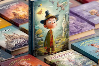 create custom cartoon book covers for authors and story