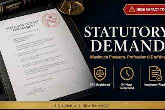 draft a UK statutory demand for payment as a UK solicitor