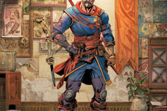illustrate a superhero comic and marvel character