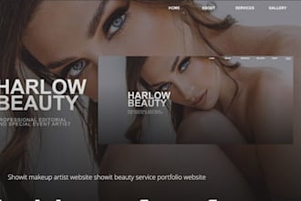do design showit makeup artist website showit beauty service portfolio website