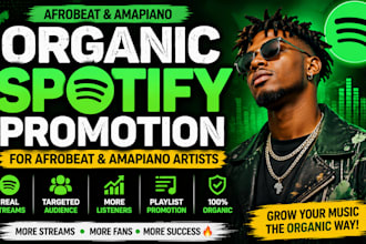do organic spotify promotion for afrobeat and amapiano artist