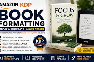 book formatting for amazon KDP book layout design for ebook and print publishing
