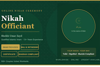 perform online nikah with imam wali witnesses and islamic marriage certificate