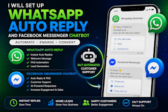 setup whatsapp auto reply and facebook messenger chatbot