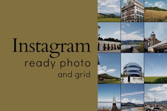 edit, make instagram grid and write short description for your feed