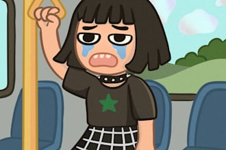 cute cartoon portrait in my style