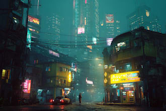 2d cyberpunk futuristic city